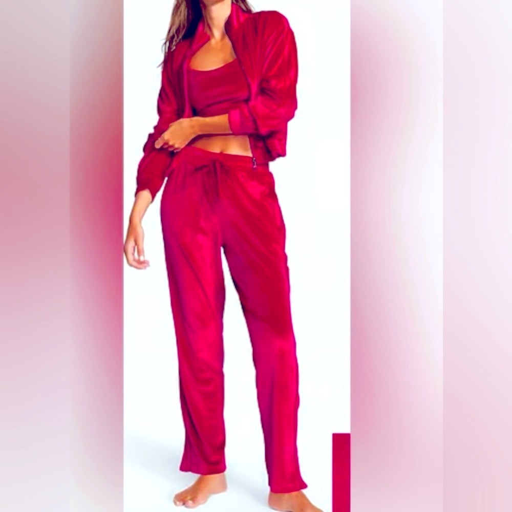 3 Piece Ribbed Velour